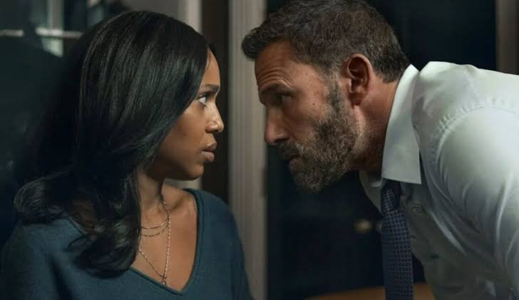 Cena do filme Sobrevivência da Netflix com Ben Affleck e Kerry Washington